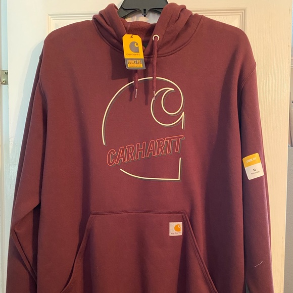Carhartt Other - NWT Carhartt maroon logo hoodie XL